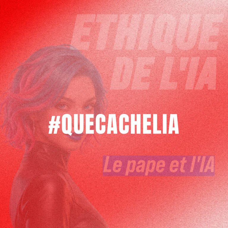Illustration pédagogique montrant une intelligence artificielle reliée à de multiples figures humaines et à des flux de données pour expliquer que chaque réponse dépend d’un travail humain et de ressources matérielles