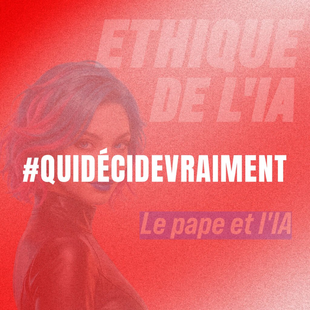 Visuel pédagogique sur l’intelligence artificielle et les armes autonomes illustrant une décision critique partagée entre un humain et une machine pour interroger le contrôle humain réel